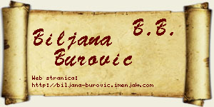 Biljana Burović vizit kartica